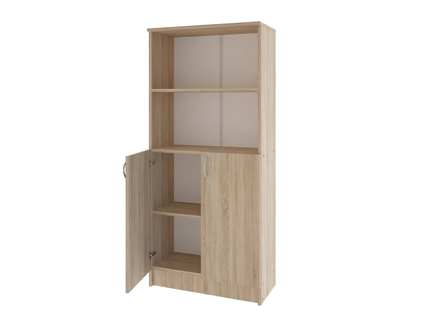 Bibliothèque haaus Flint, avec portes inférieures et 1 étagère, Chêne Sonoma, 70 x 32 x 159 cm