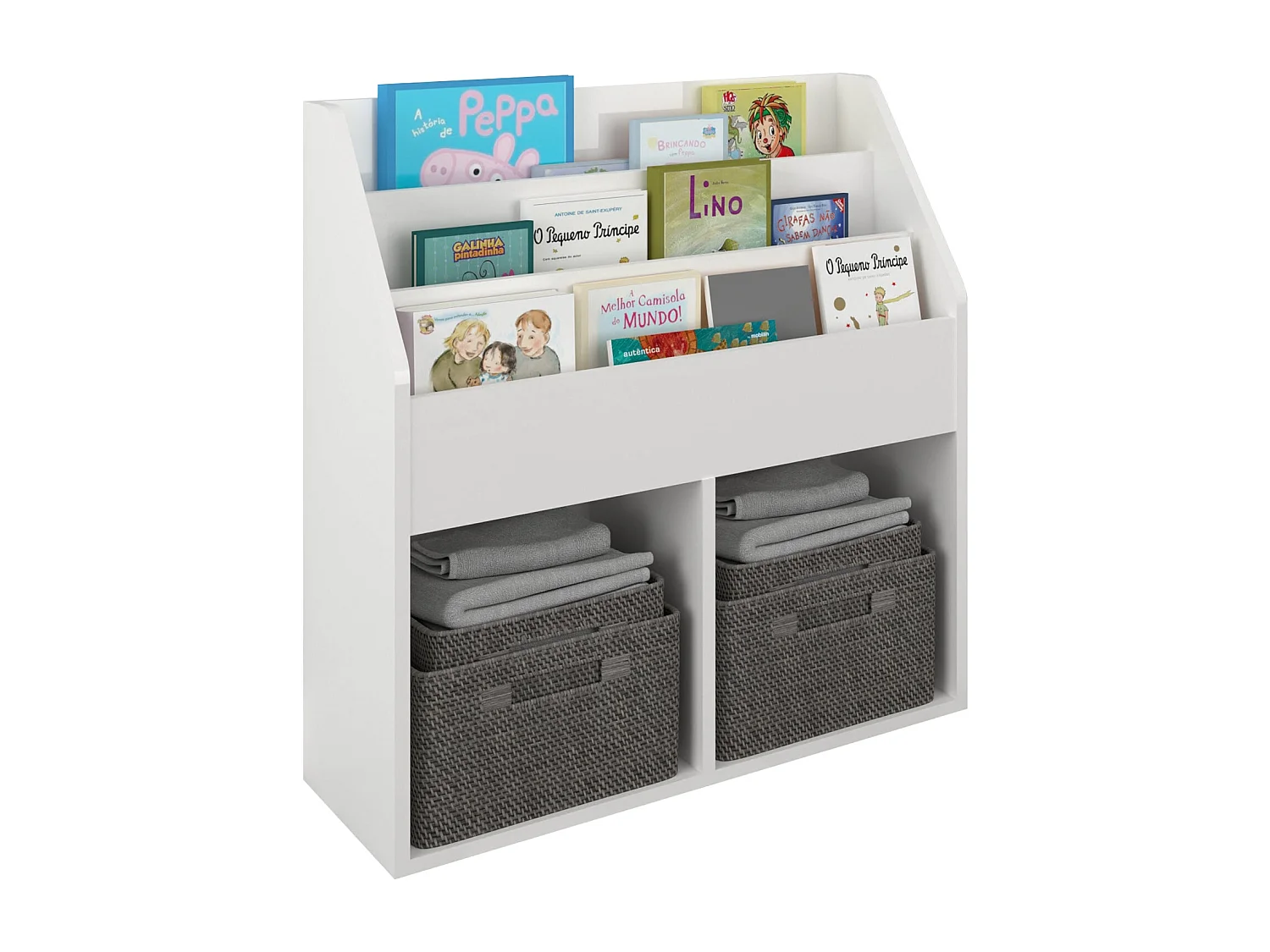 Libreria haaus Flint, 4 ripiani, Bianco, 70 x 32 x 196 cm