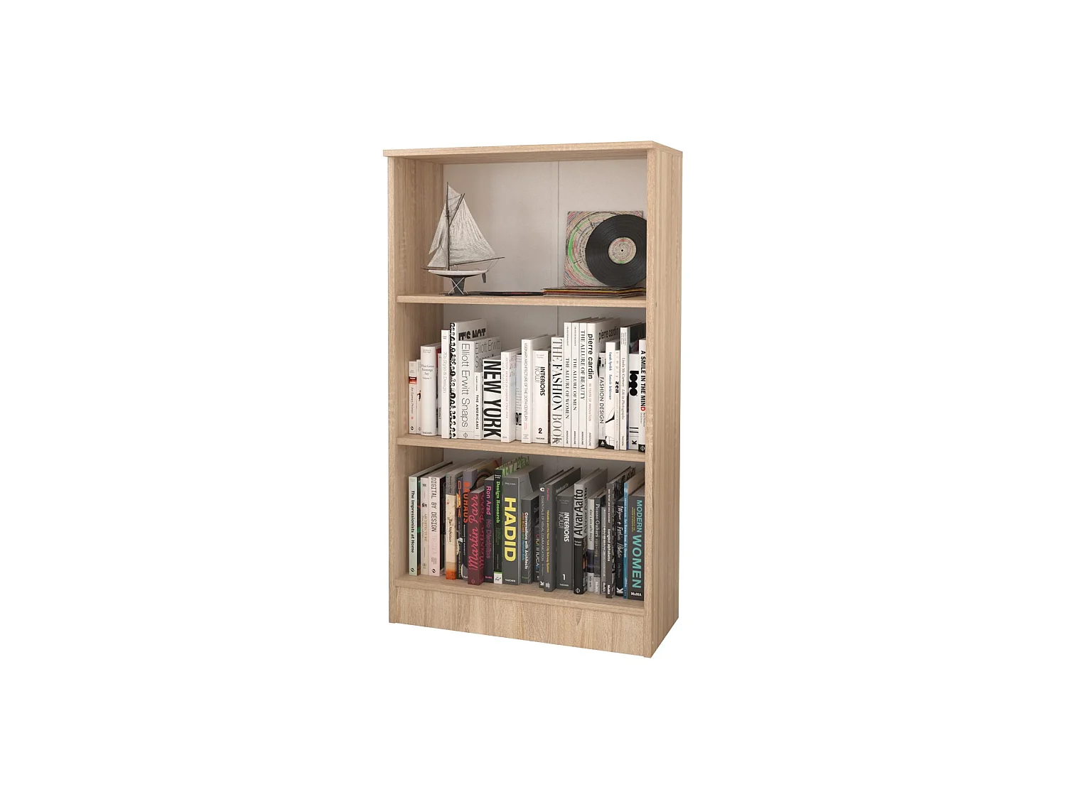 Libreria haaus Flint, 2 ripiani, Rovere Sonoma, 70 x 32 x 122 cm
