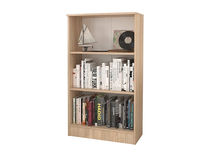 Libreria haaus Flint, con ante inferiori e 1 ripiano, Rovere Sonoma, 70 x 32 x 159 cm