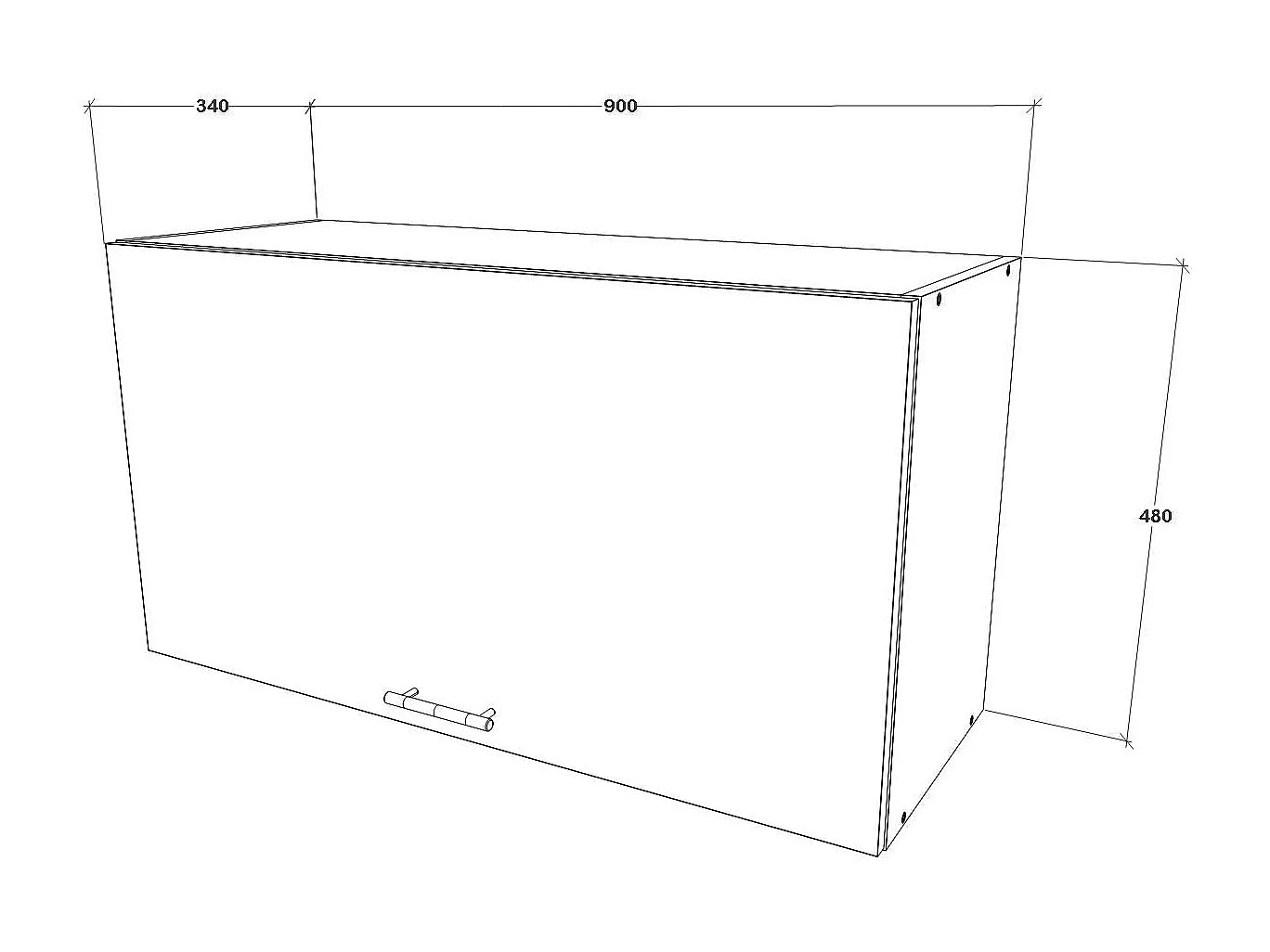 Meuble haut haaus Mars, 1 porte, blanc, 90 x 34 x 48 cm