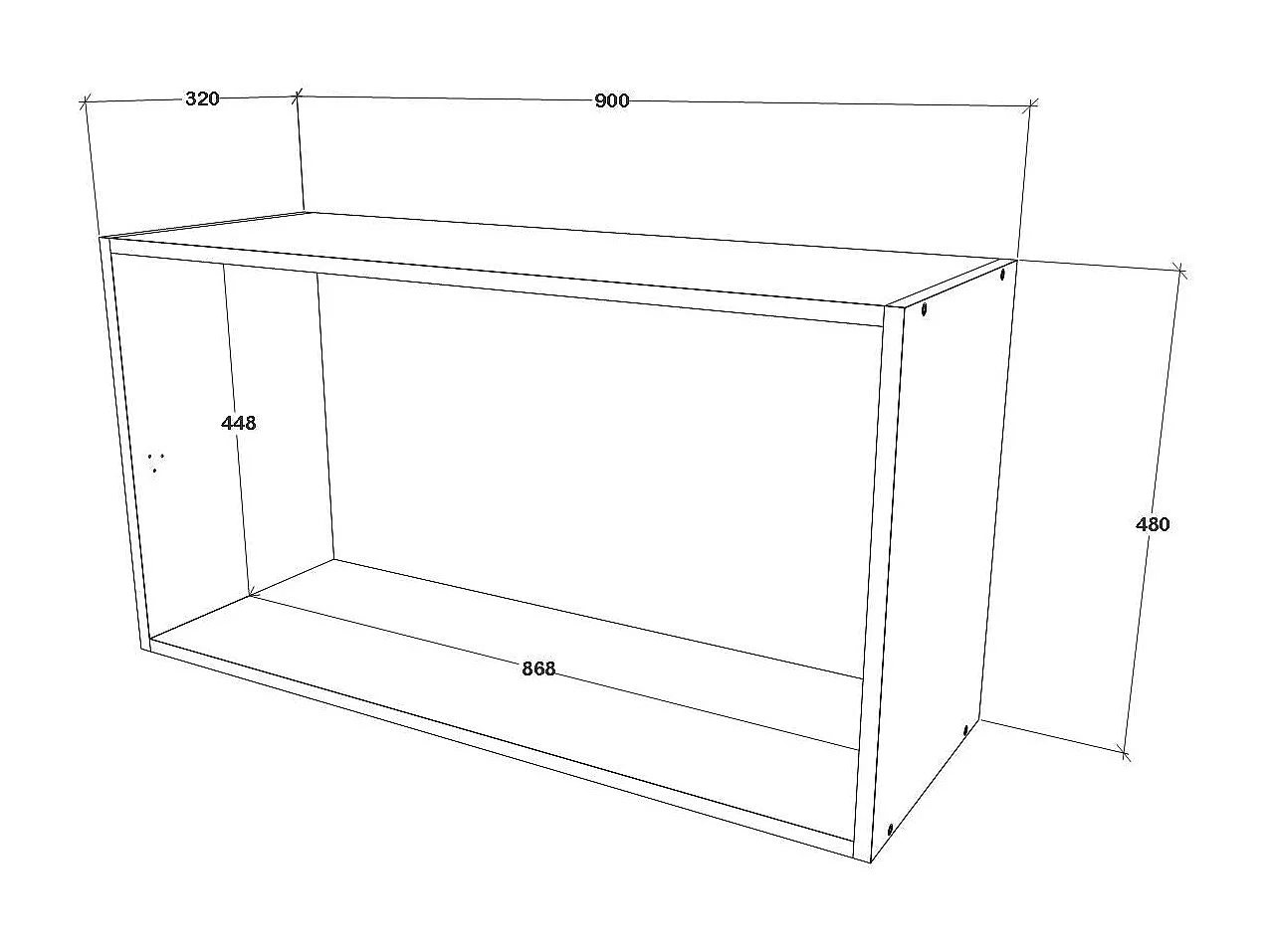 Meuble haut haaus Mars, 1 porte, blanc, 90 x 34 x 48 cm
