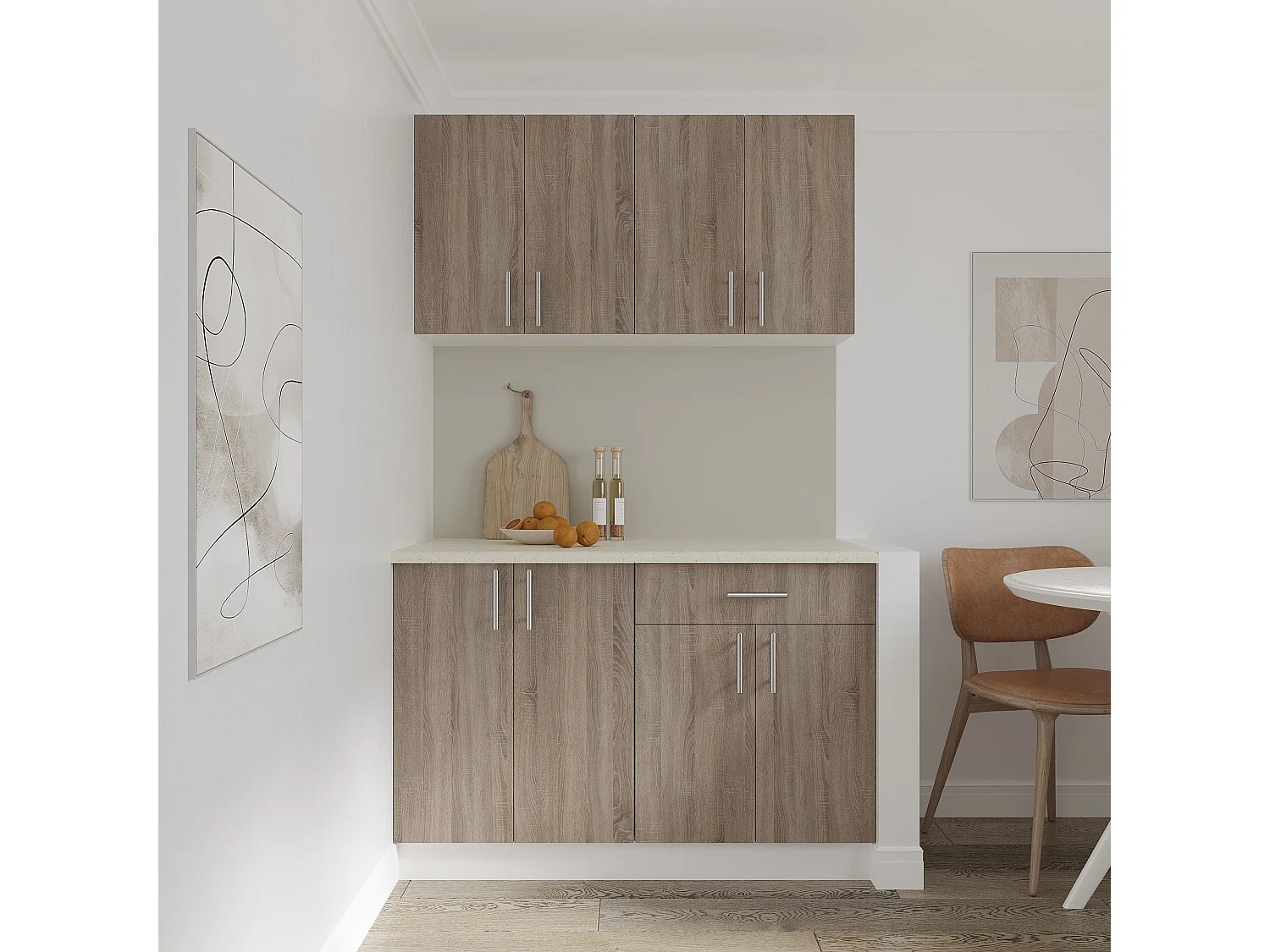 Meuble bas haaus Karo, 2 portes, Chêne Sonoma Foncé/Blanc, 60 x 50 x 80 cm