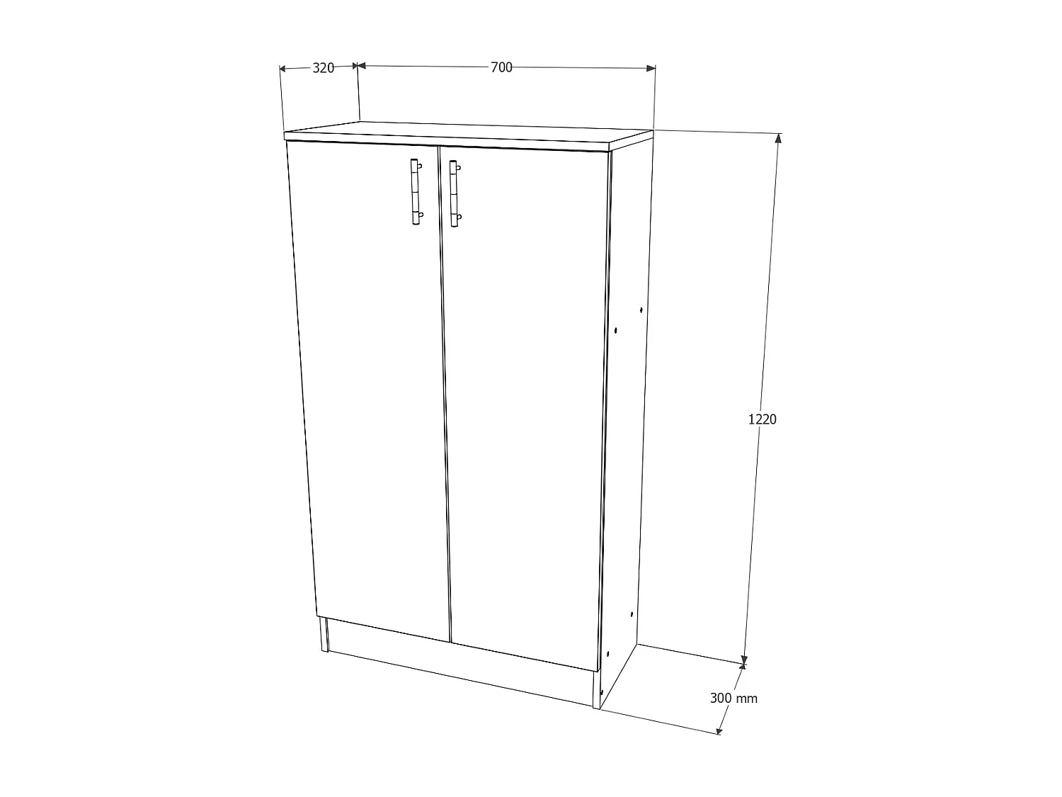 Scarpiera haaus Luton, 2 Ante, Bianco, 62 x 35 x 90 cm