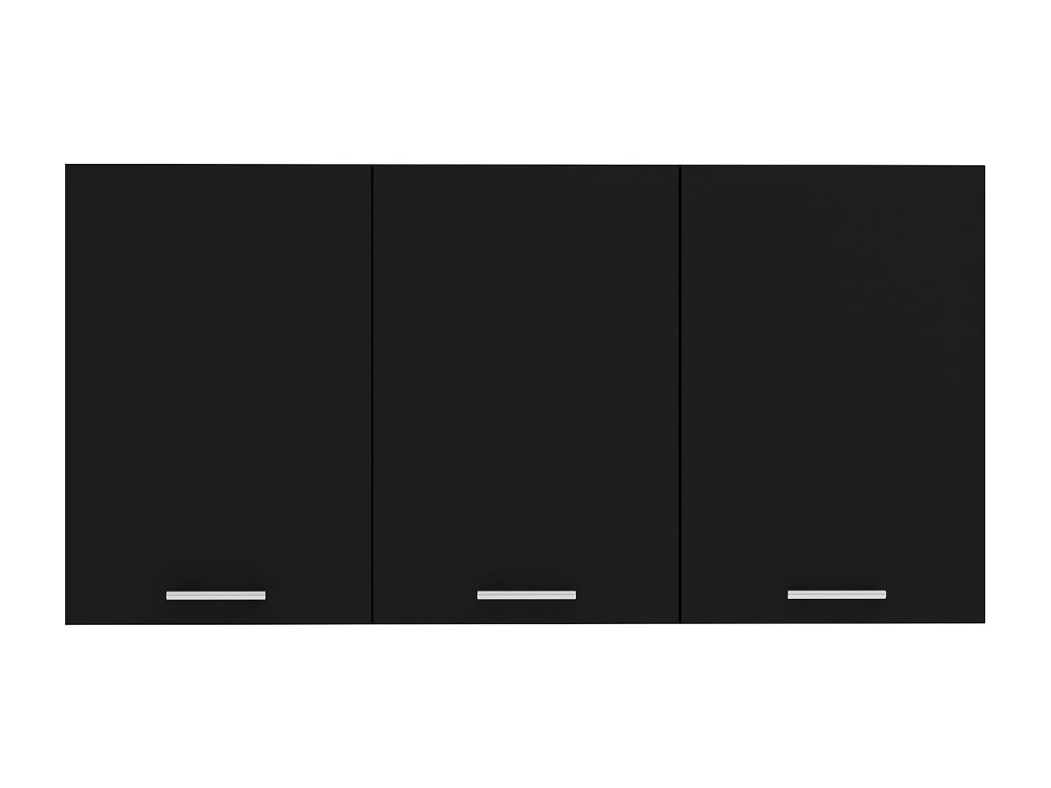 Meuble Haut haaus Ebru, 3 Portes, Noir, 120 x 30 x 60 cm