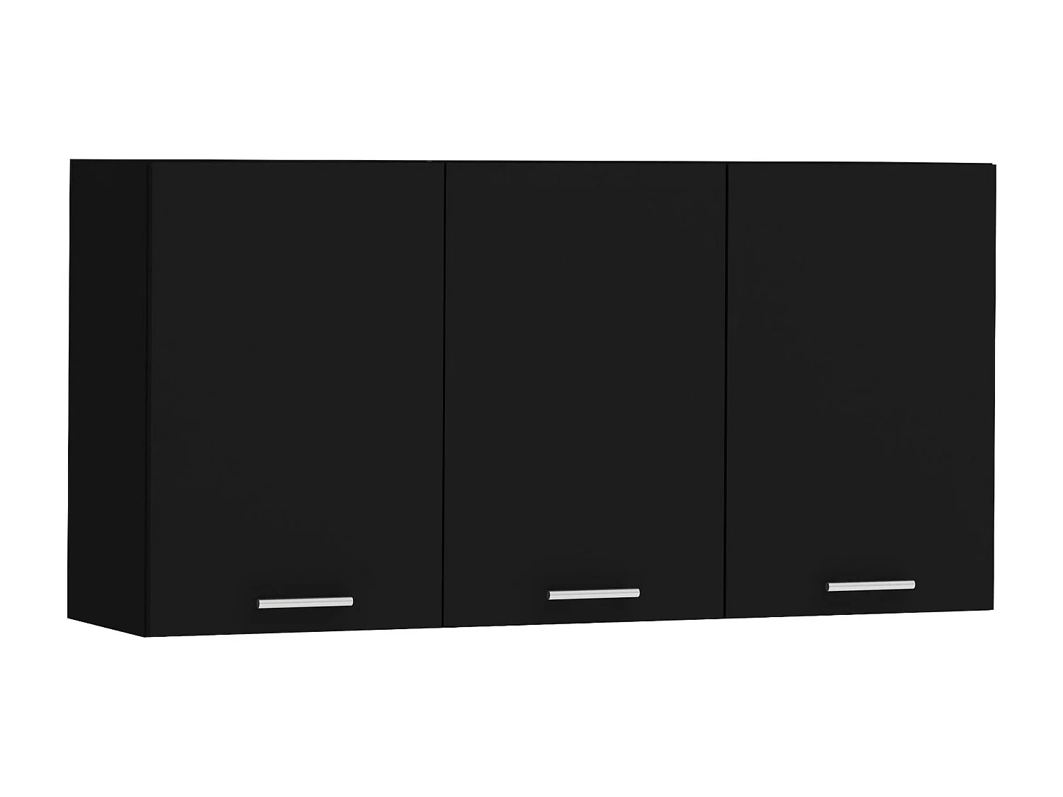 Meuble Haut haaus Ebru, 3 Portes, Noir, 120 x 30 x 60 cm
