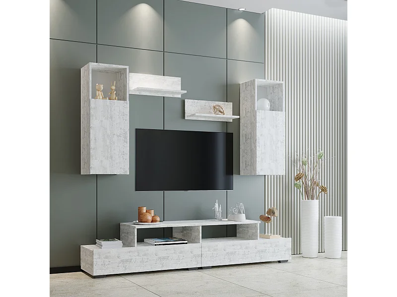 Parete attrezzata haaus Osaka, Mobile da soggiorno, Pin ancien, L 190 cm