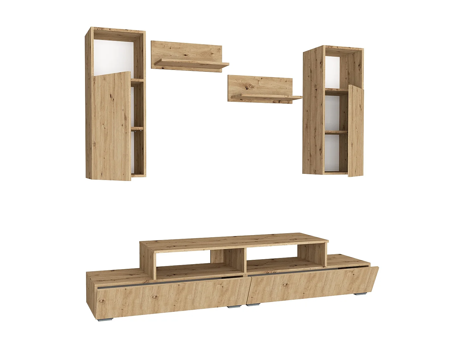 Woonwand Osaka, artisan eiken, L 190 cm