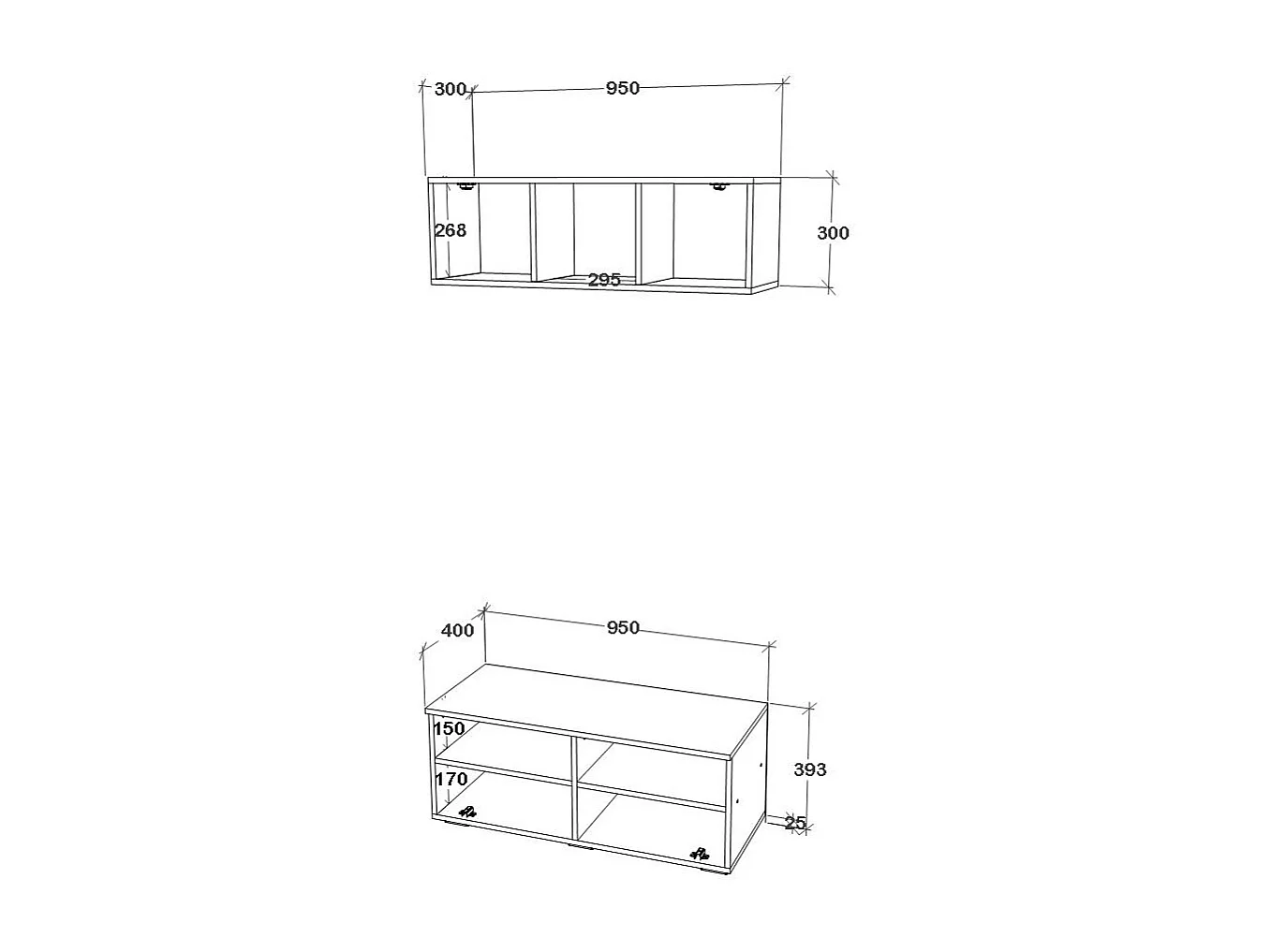 Ensemble salon haaus Kos V 11, 2 pièces, meuble TV, armoire suspendue, Anthracite/Chêne Artisan, L 95 cm