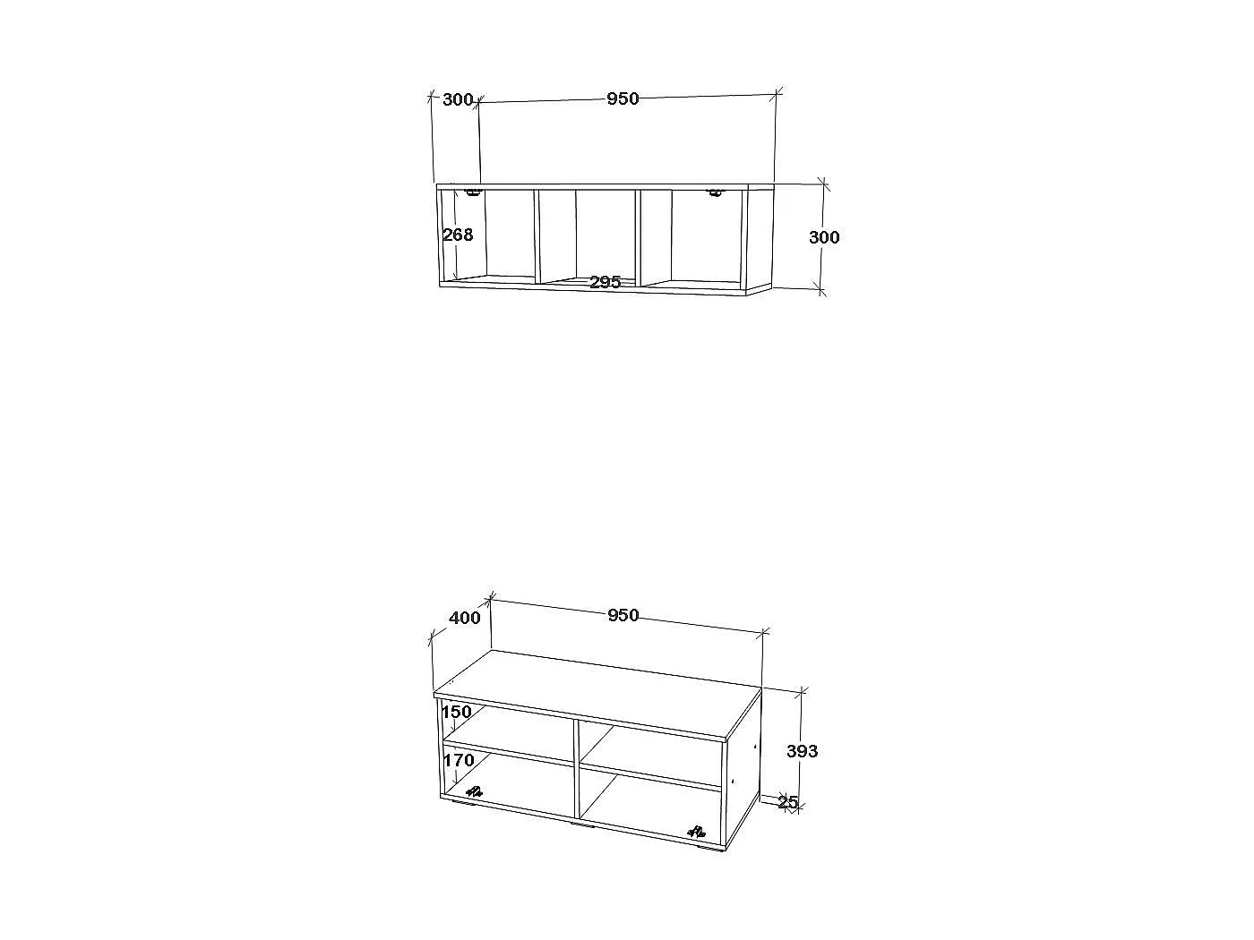 Conjunto sala haaus Kos V 11, 2 peças, móvel TV, armário suspenso, Branco/Carvalho Artisan, L 95 cm