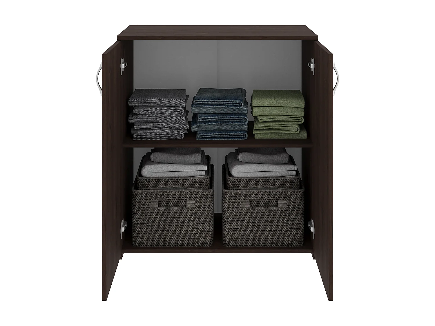 Commode haaus Creta, 2 portes, Chêne bronze, 80 x 42 x 90 cm