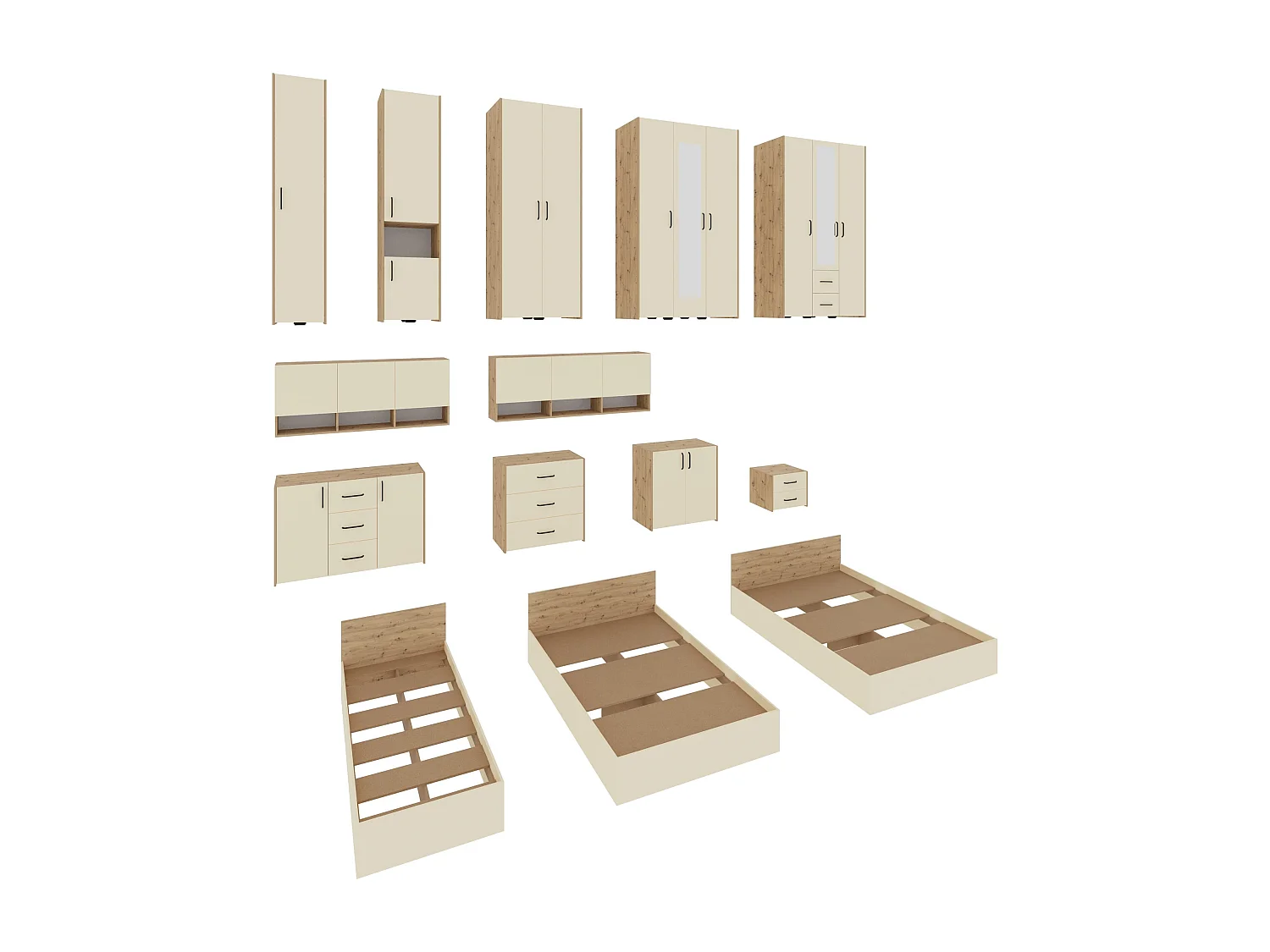 Cómoda Haaus Malmo, 2 puertas, Roble/arcilla artesanal, 81 x 42 x 80 cm