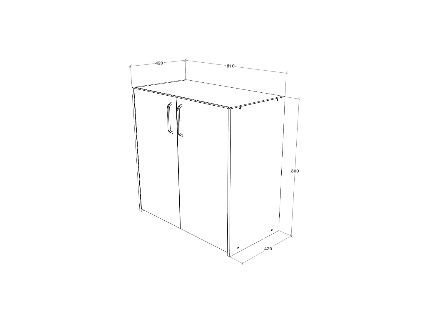 Cassettiera Haaus Malmo, 2 ante, Rovere bianco/Antracite, 81 x 42 x 80 cm