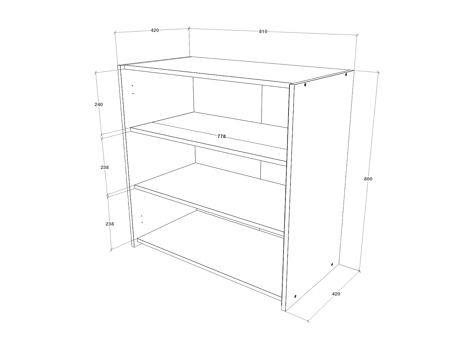 Commode haaus Malmo, 2 Portes, Chêne Blanc/Anthracite, 81 x 42 x 80 cm