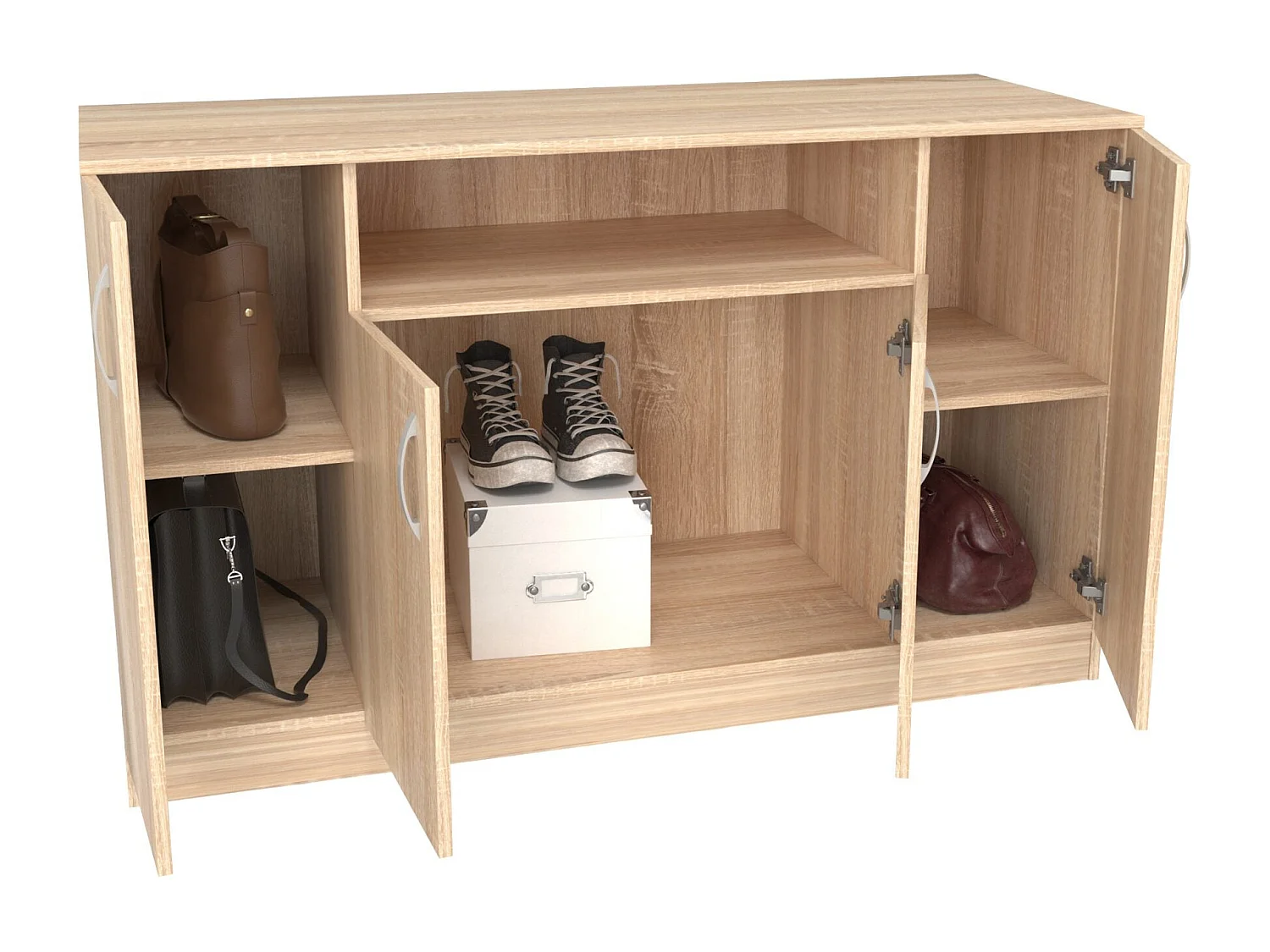 Commode haaus Remi, 4 portes, chêne Sonoma, 135 x 50 x 80 cm