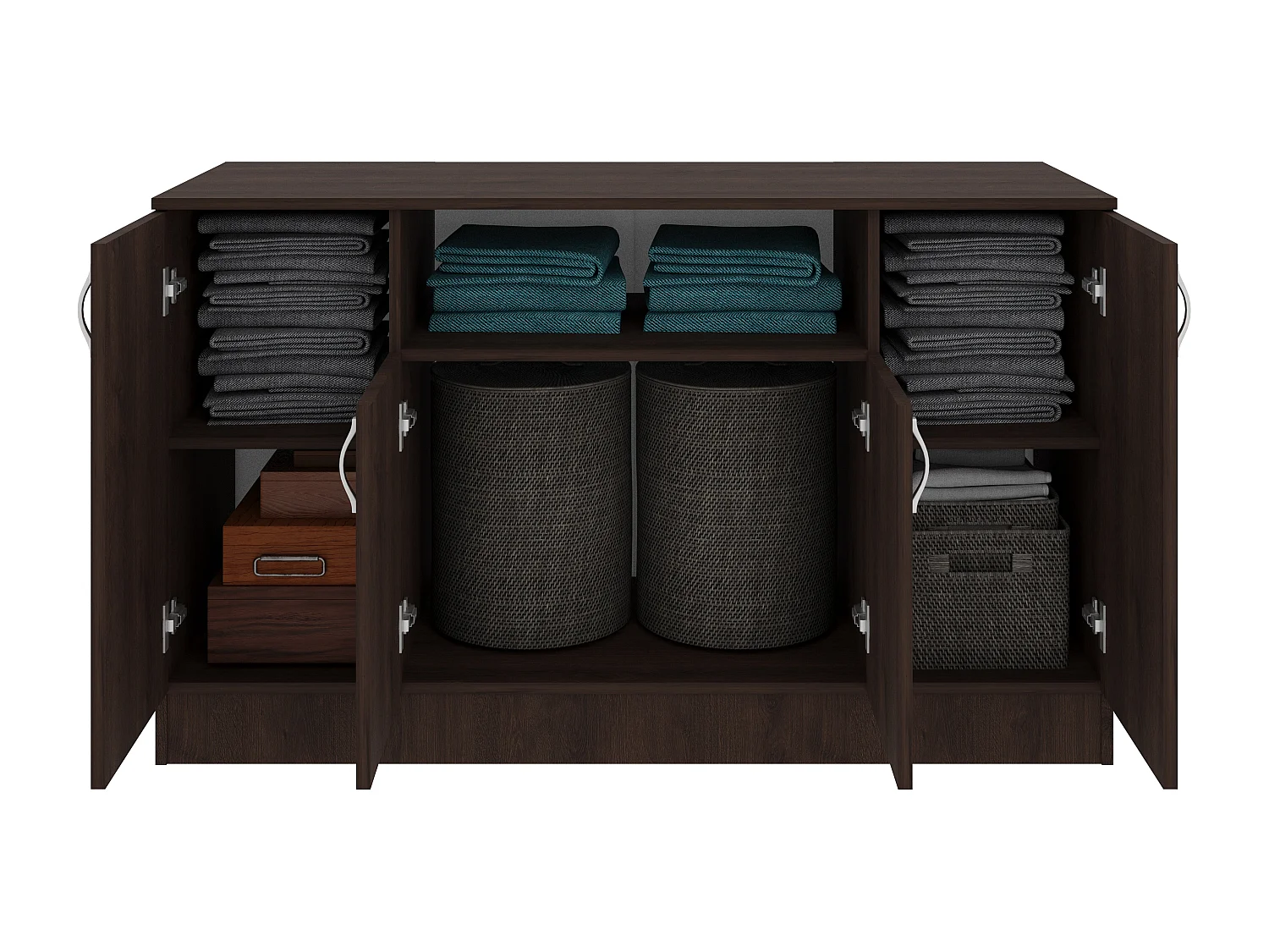 Commode Remi, 4 Deuren, Brons eiken, 135 x 50 x 80 cm