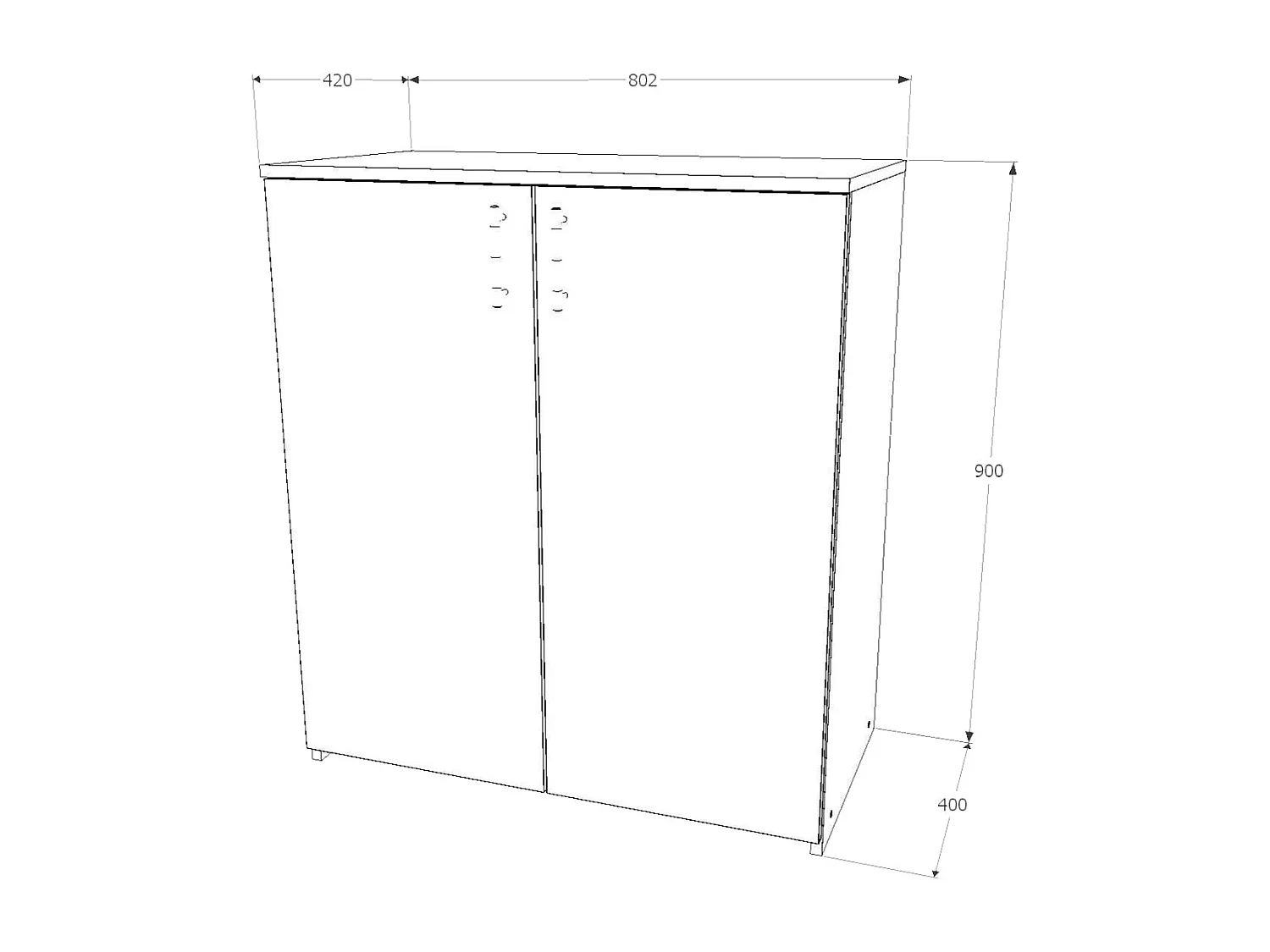 haaus Creta cómoda, 2 puertas, Roble Sonoma, 80 x 42 x 90 cm