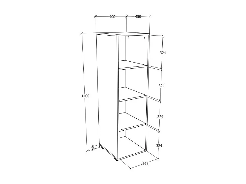 Étagère à vêtements haaus Riz, Blanc, 40 x 45 x 140 cm
