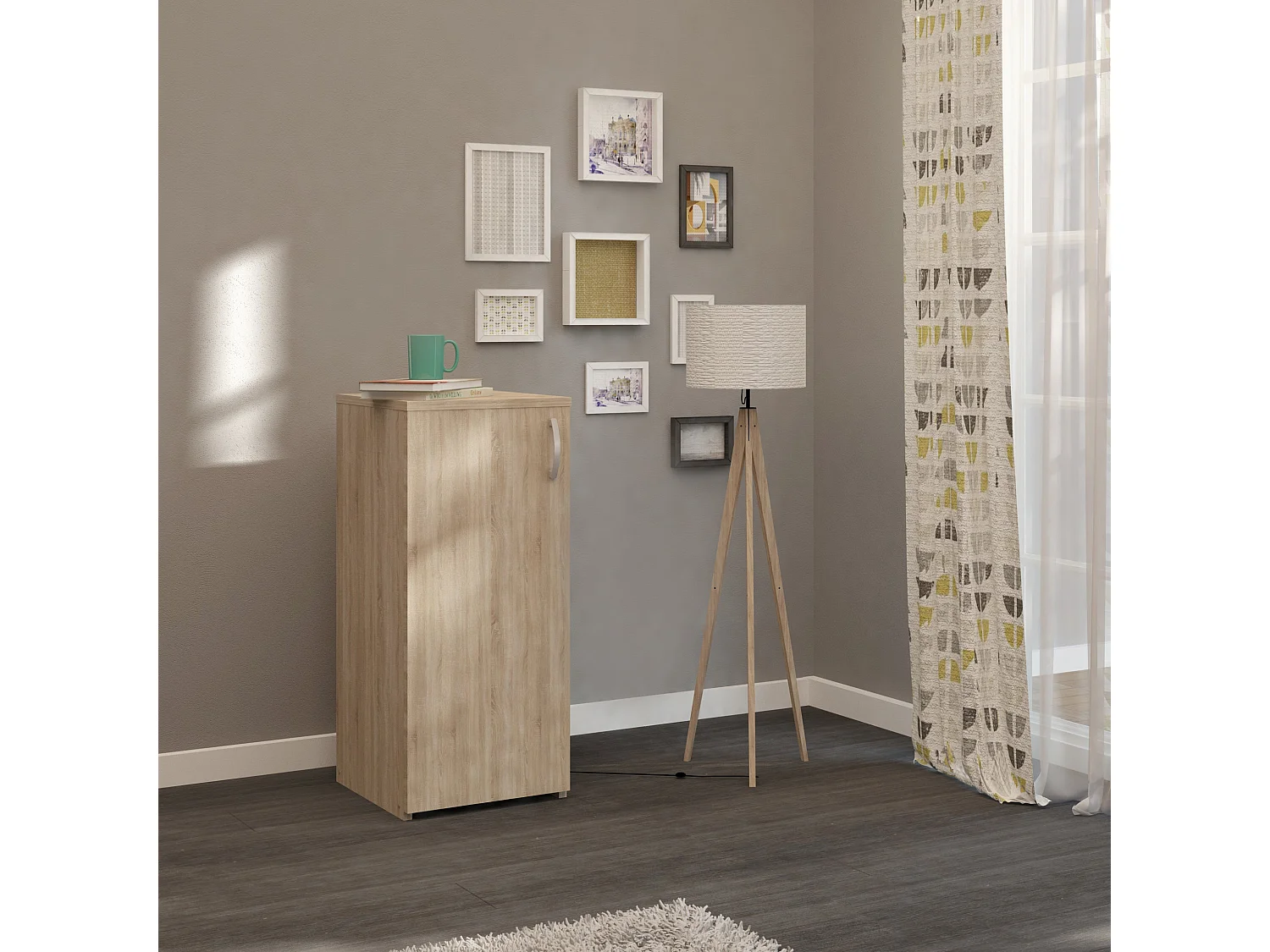 Cómoda haaus Creta, 1 Puerta, Roble Sonoma, 40 x 42 x 90 cm