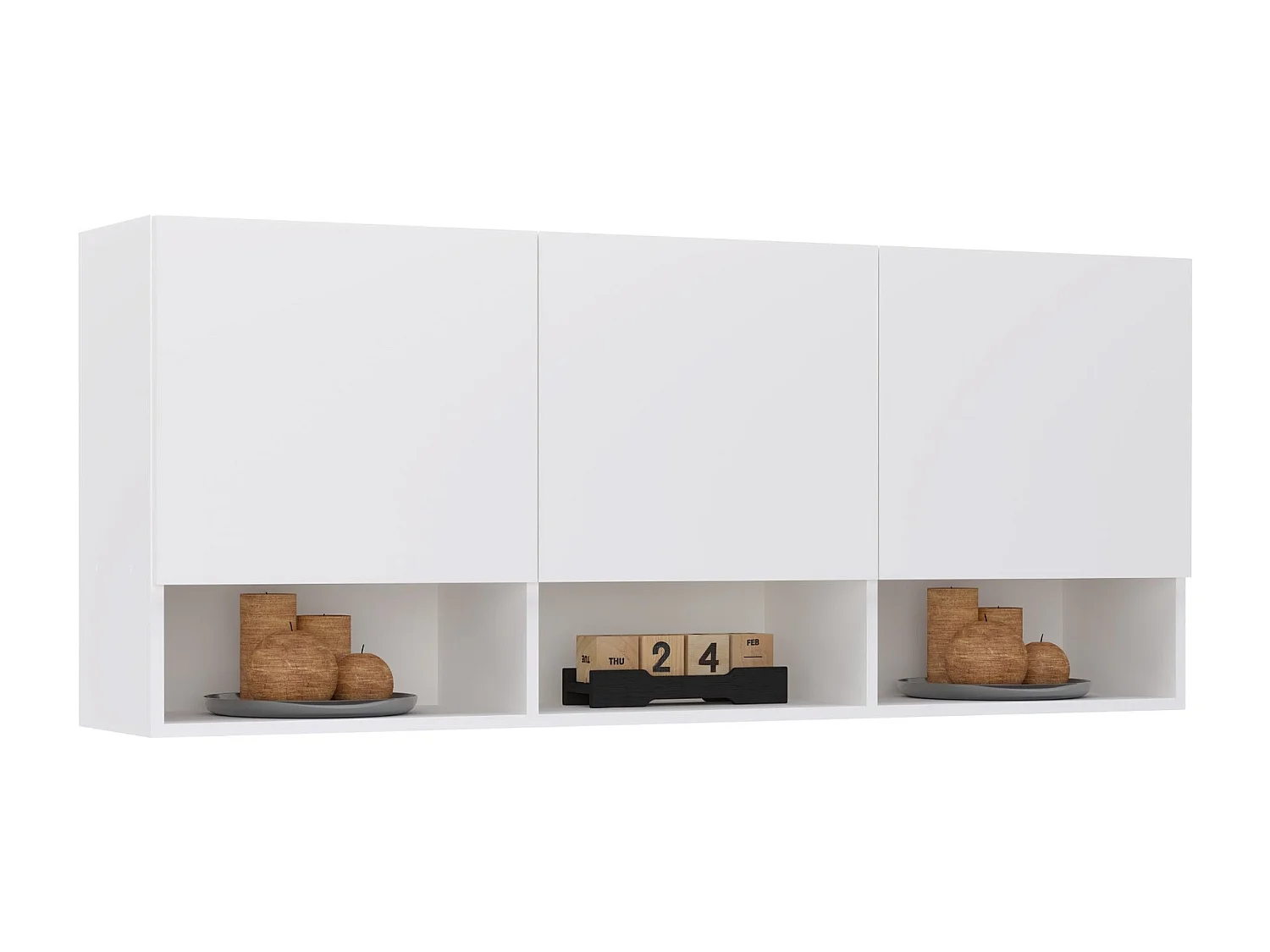 Meuble Suspendu haaus Malmo, 3 Portes, Blanc, 144 x 27 x 60 cm