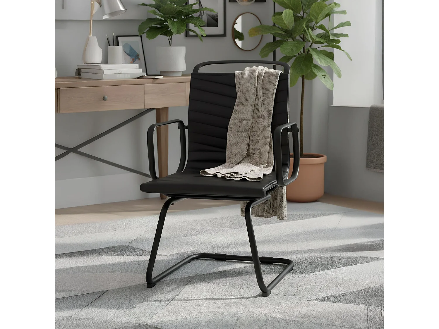 chaises oscillantes - Similicuir - Noir - Tomkin