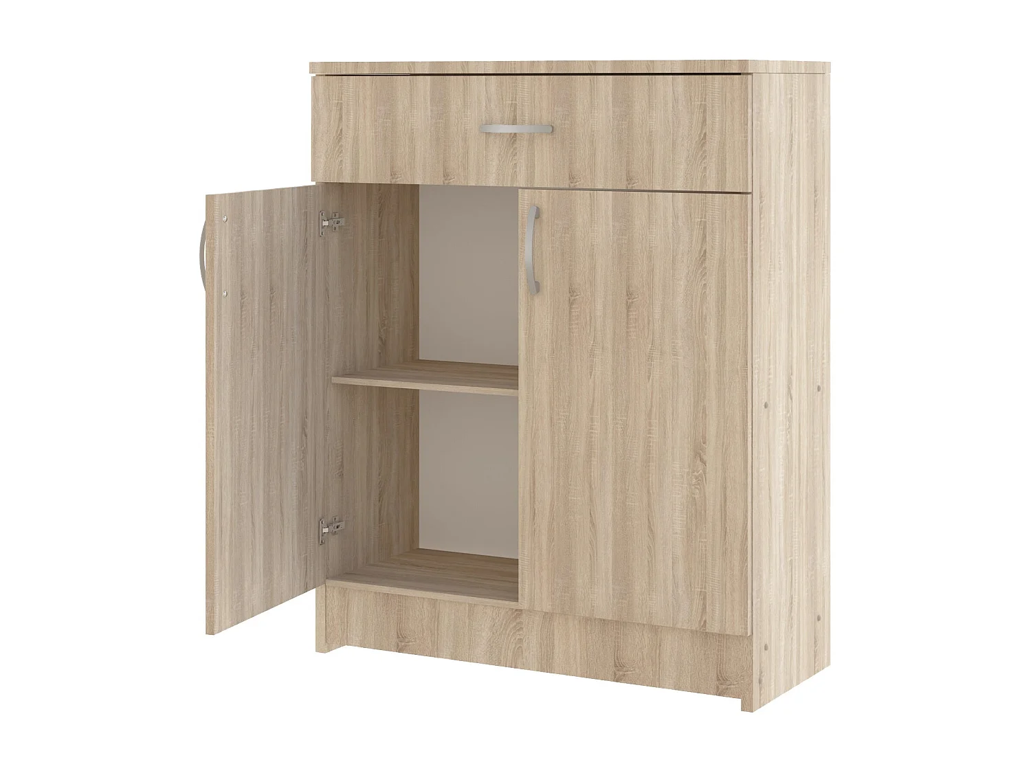 Commode haaus Tisa, 1 Tiroir, 2 Portes, Chêne Sonoma, 80 x 35 x 100 cm