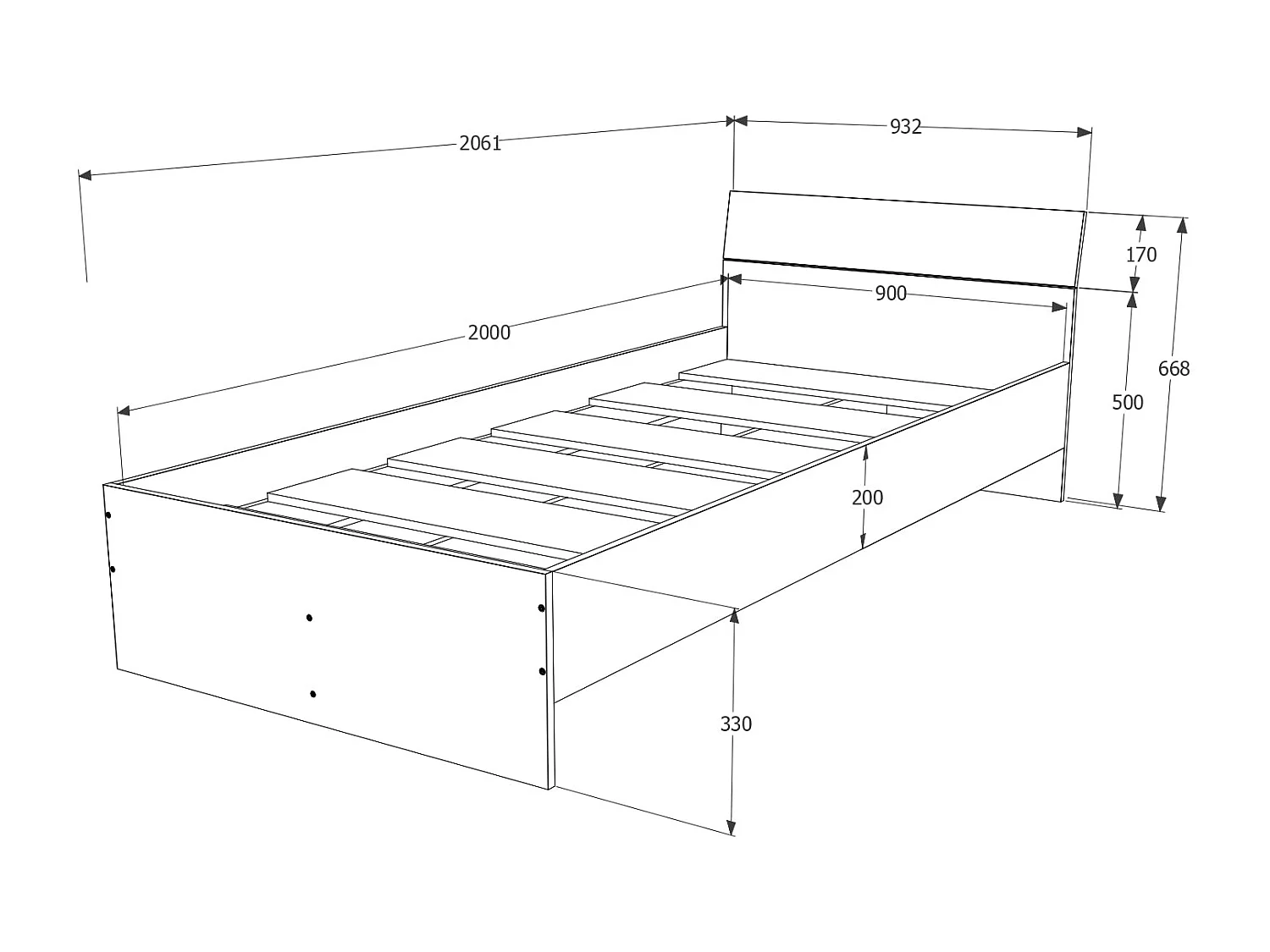 Lit haaus Leco 90x200 cm blanc/rose
