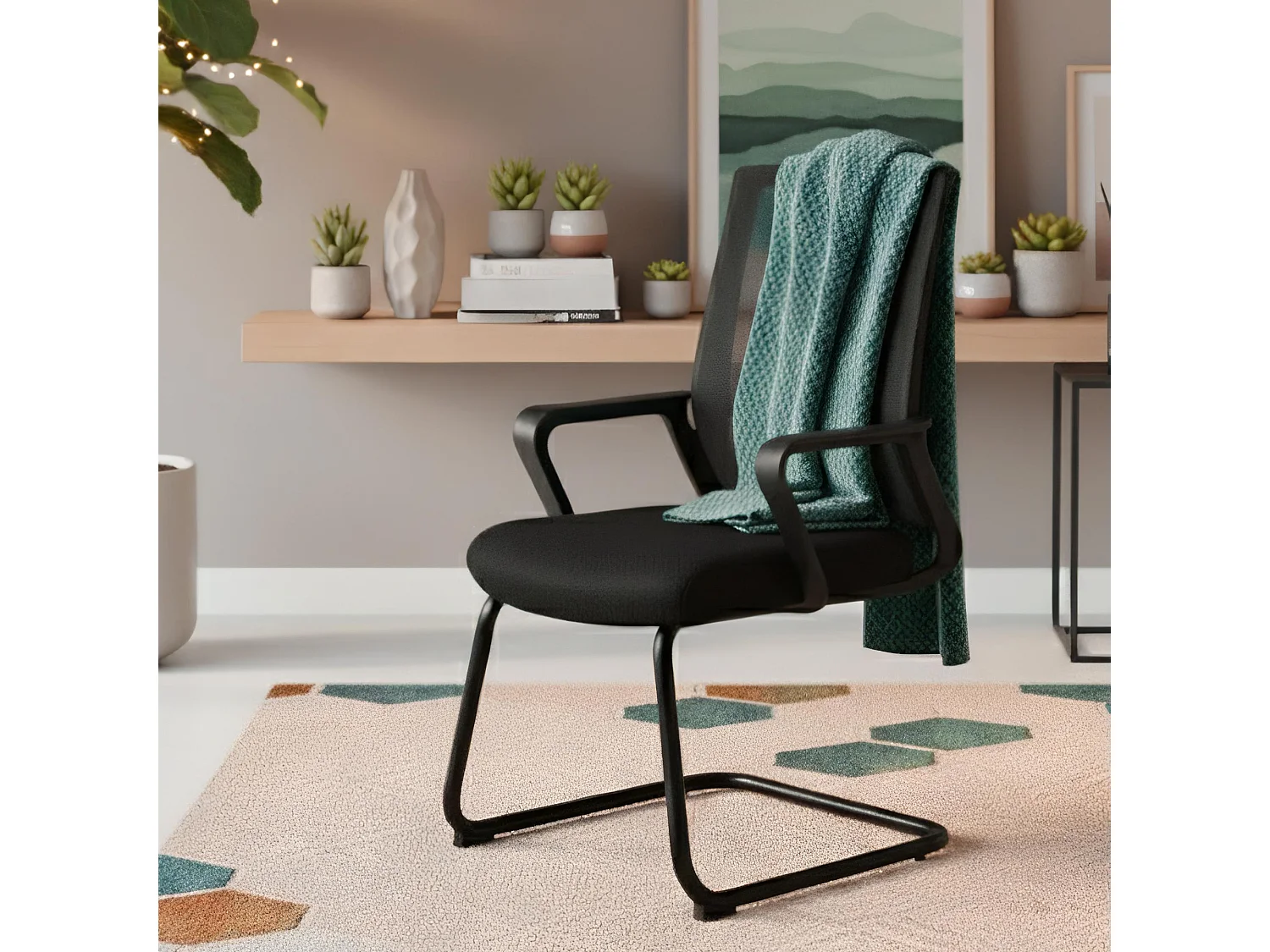 Chaise de conférence - Plastique - Noir - Hanka