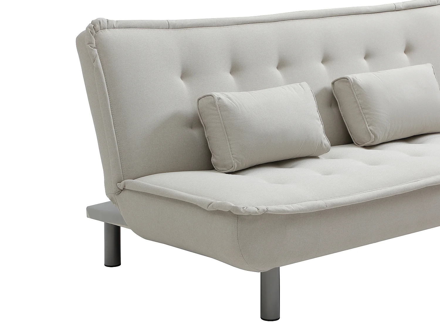 3-seater click-clack sofa bed - fabric - beige - MISHAN