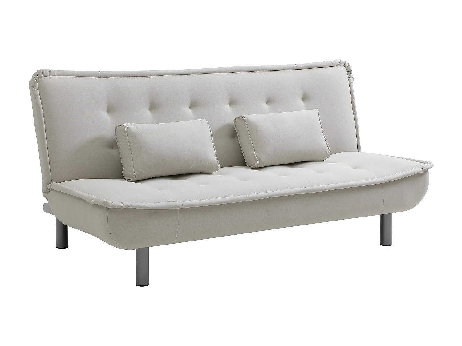 3-seater click-clack sofa bed - fabric - beige - MISHAN