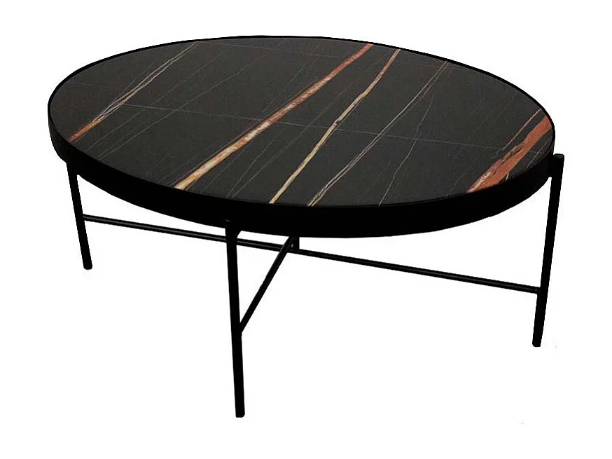 Table basse marbre PINTO - Noir - Noir