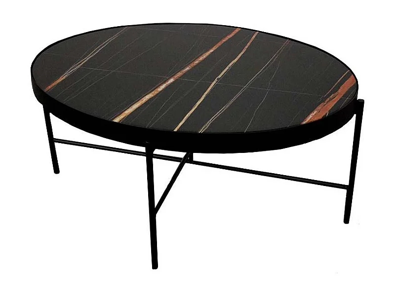 Table basse marbre PINTO - Noir - Noir