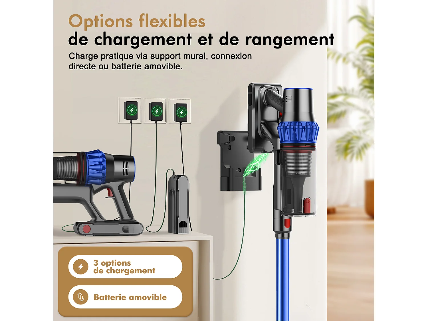 Hiazurm Aspirateur Balai Sans Fil - 80000 Pa - 3 Modes d’Aspiration - Affichage LED - 20-70 Min d’Autonomie - 1,8 L - Avec Brosse pour Meubles - 750W