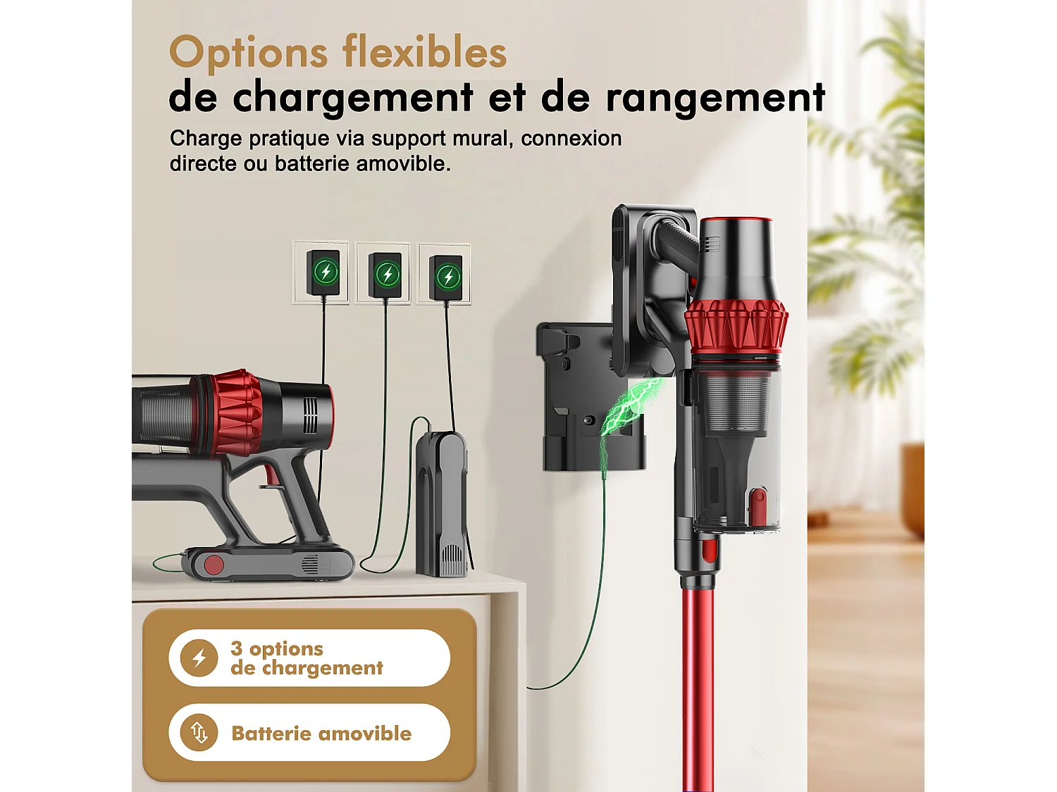 Hiazurm Aspirateur Balai Sans Fil - 80000 Pa - 3 Modes d’Aspiration - Affichage LED - 20-70 Min d’Autonomie - 1,8 L - Avec Brosse pour Meubles - 750W