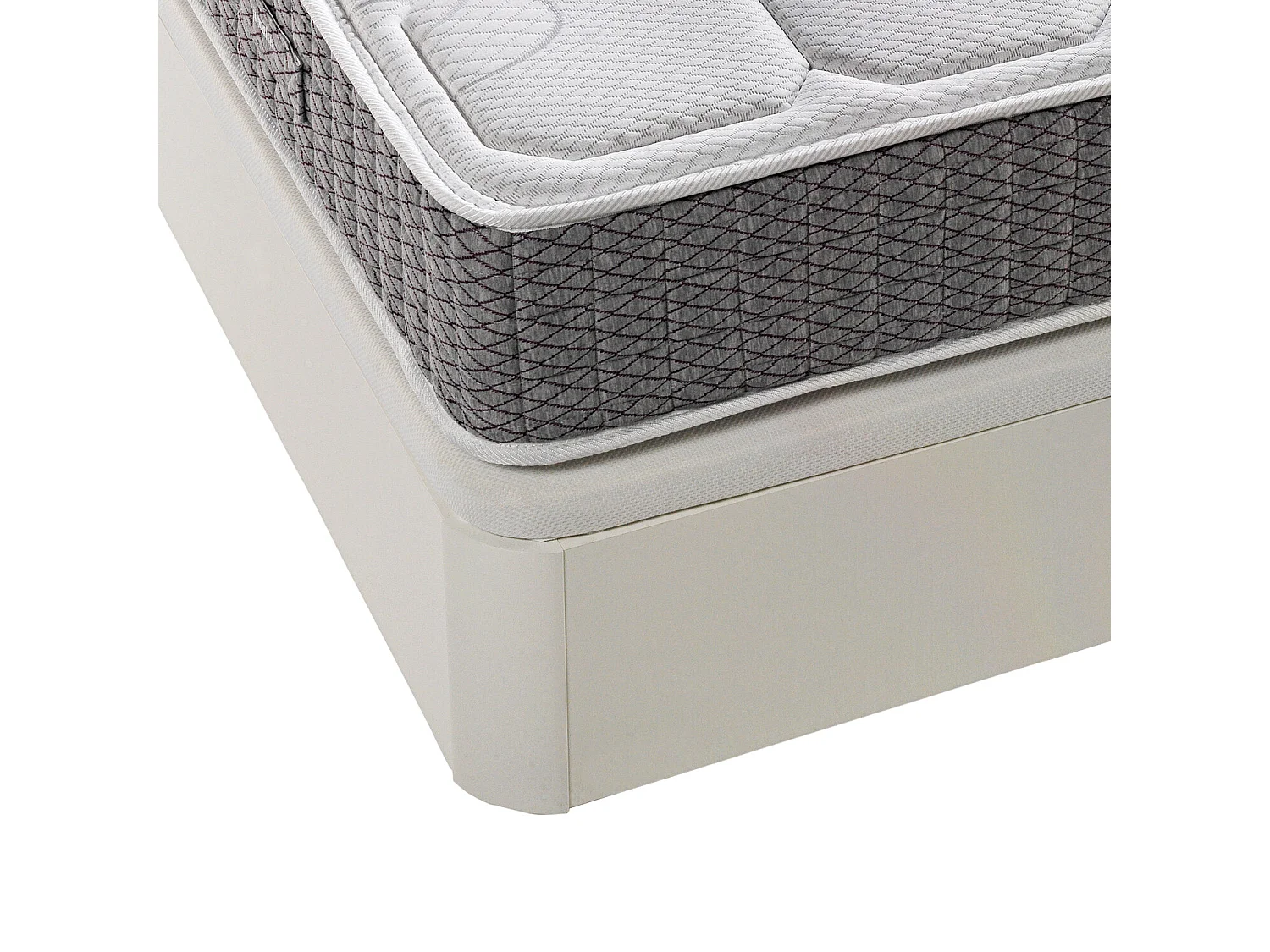 Colchón 135x190,canapé y almohada PIKOLIN Troas Blanco Montaje Incl