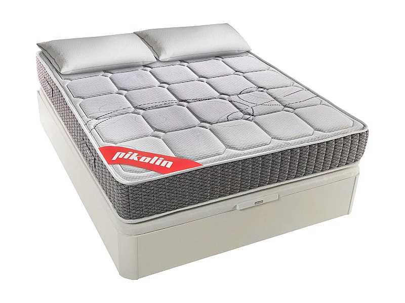 Colchão 135 x 190 cm sommier e almofada | PIKOLIN Troas | Branco | Montagem incl.