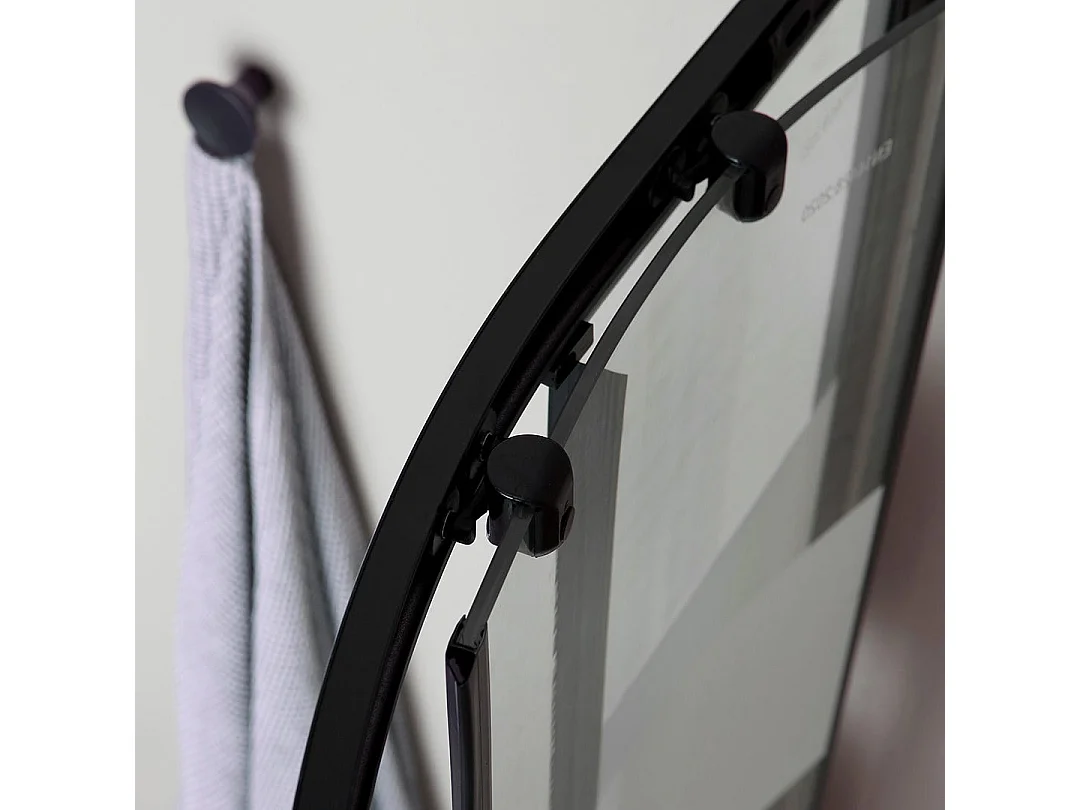 Cabine De Douche D'angle 90X90 Profils Verre Sérigraphié Noir Mat | City