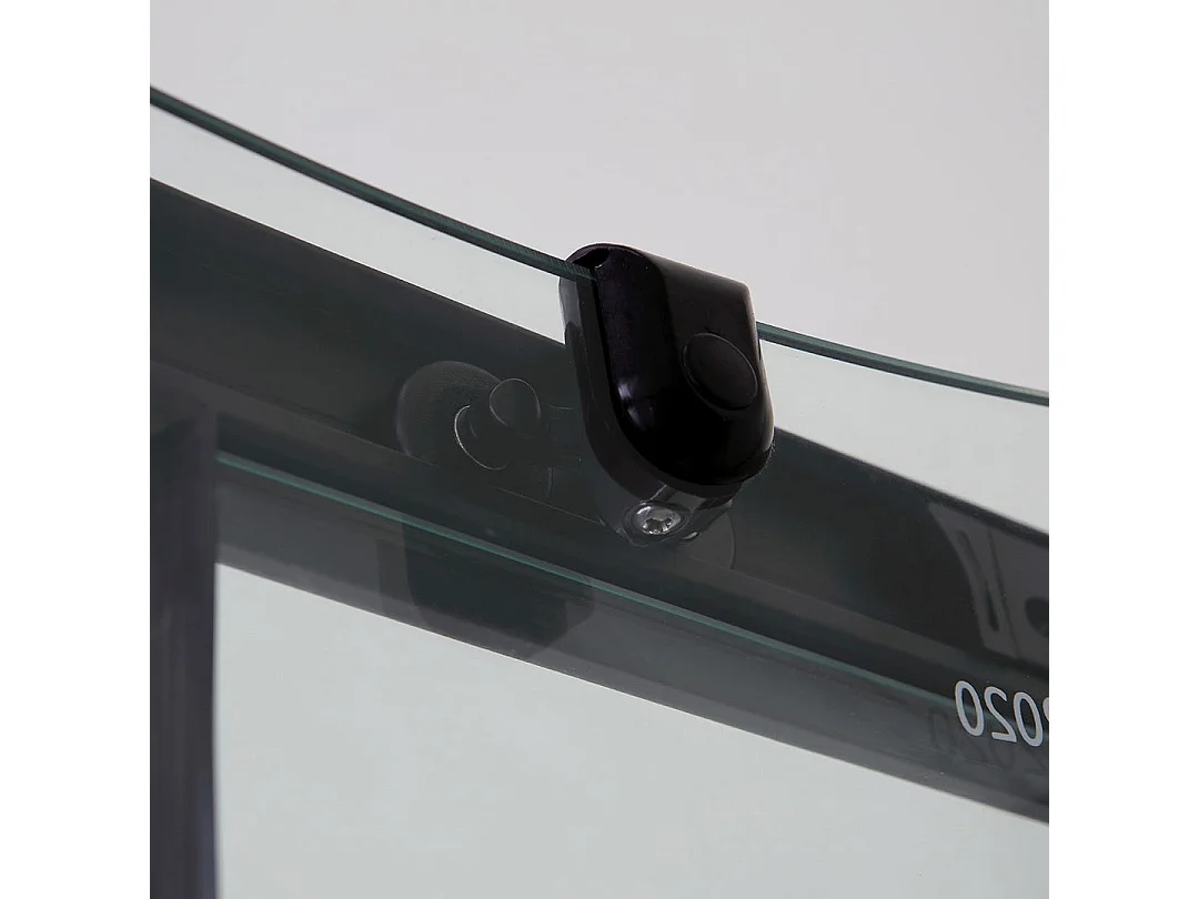 Cabine De Douche D'angle 90X90 Profils Verre Sérigraphié Noir Mat | City