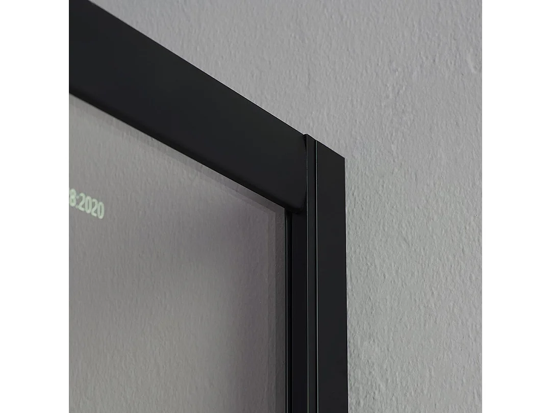 Cabine De Douche D'angle 90X90 Profils Verre Sérigraphié Noir Mat | City