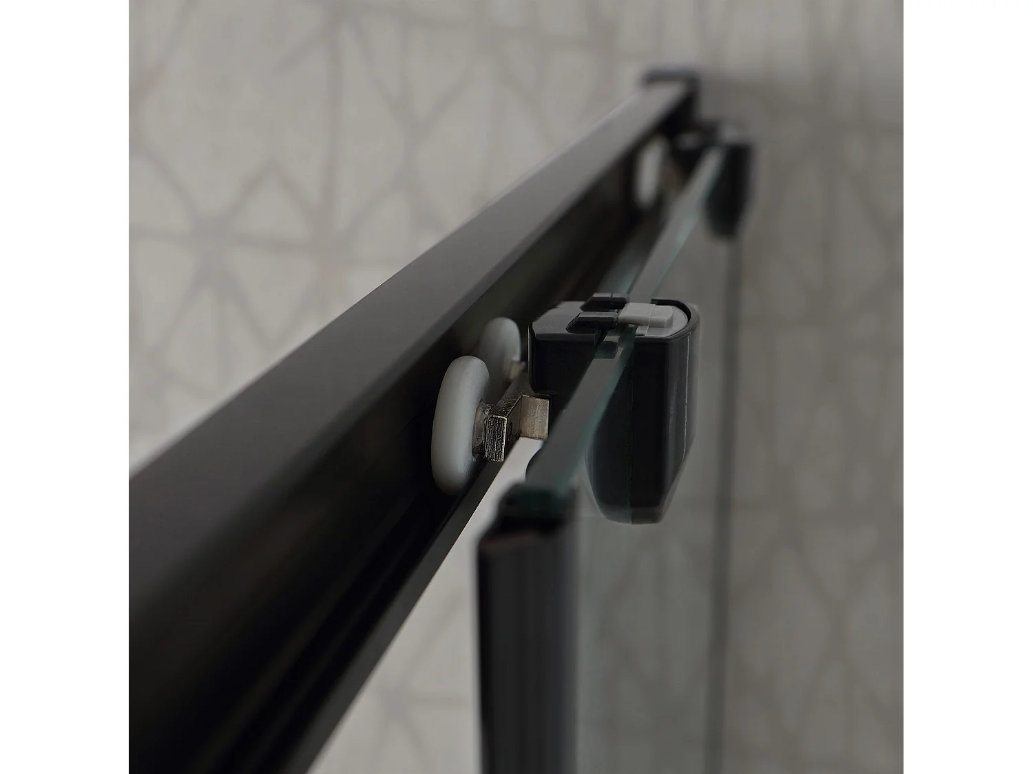 Douche Angle Carré Avec Profil Noir Opaque 80X80x190 Cm | City