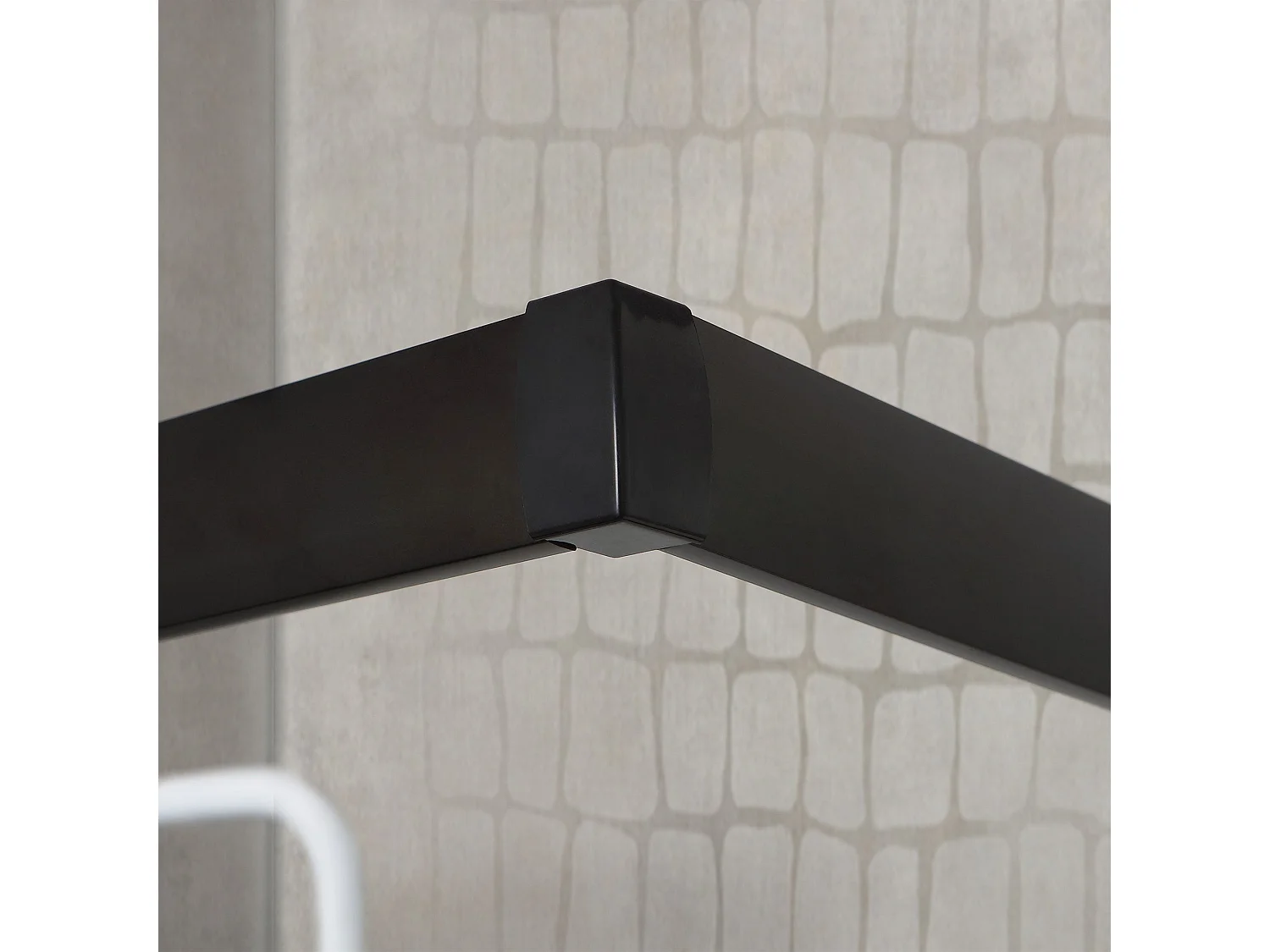 Douche Angle Carré Avec Profil Noir Opaque 80X80x190 Cm | City