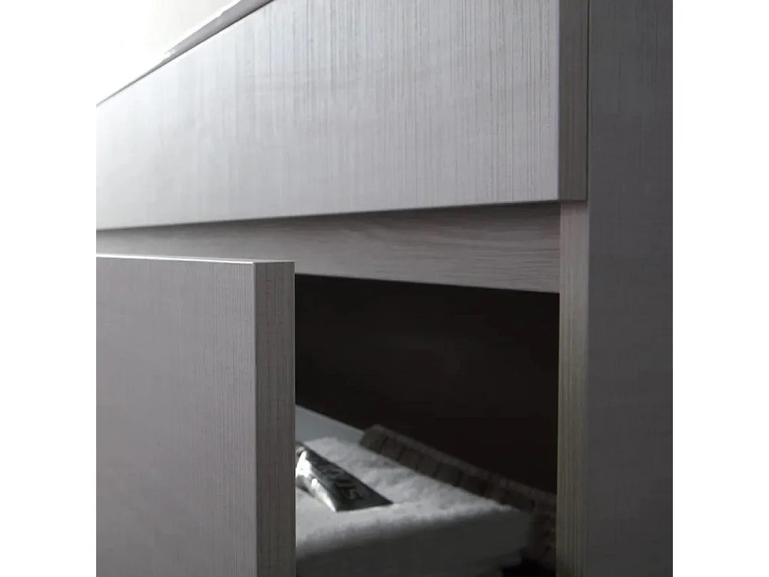 Meuble De Salle De Bain Suspendu Avec Tiroir, 80Cm, Gris Moon | Silvia