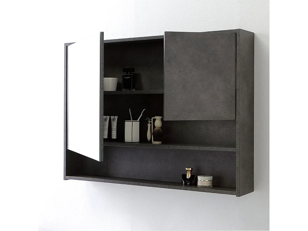 Meuble De Salle De Bain Sur Pieds 101Cm Avec Lavabo Style Industriel Miroir | Vienna