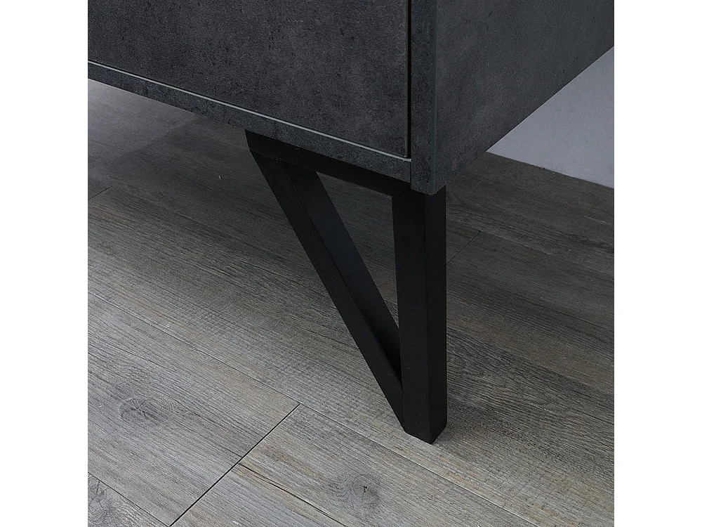 Meuble De Salle De Bain Sur Pieds 101Cm Avec Lavabo Style Industriel Miroir | Vienna