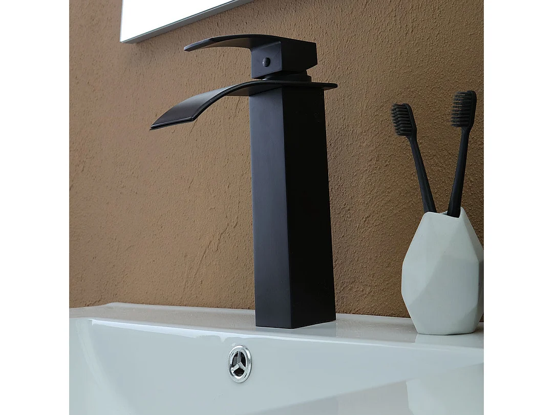 Meuble De Salle De Bains Suspendu 80Cm À 2 Portes Chêne Marron, Miroir 80X60 | Silvia