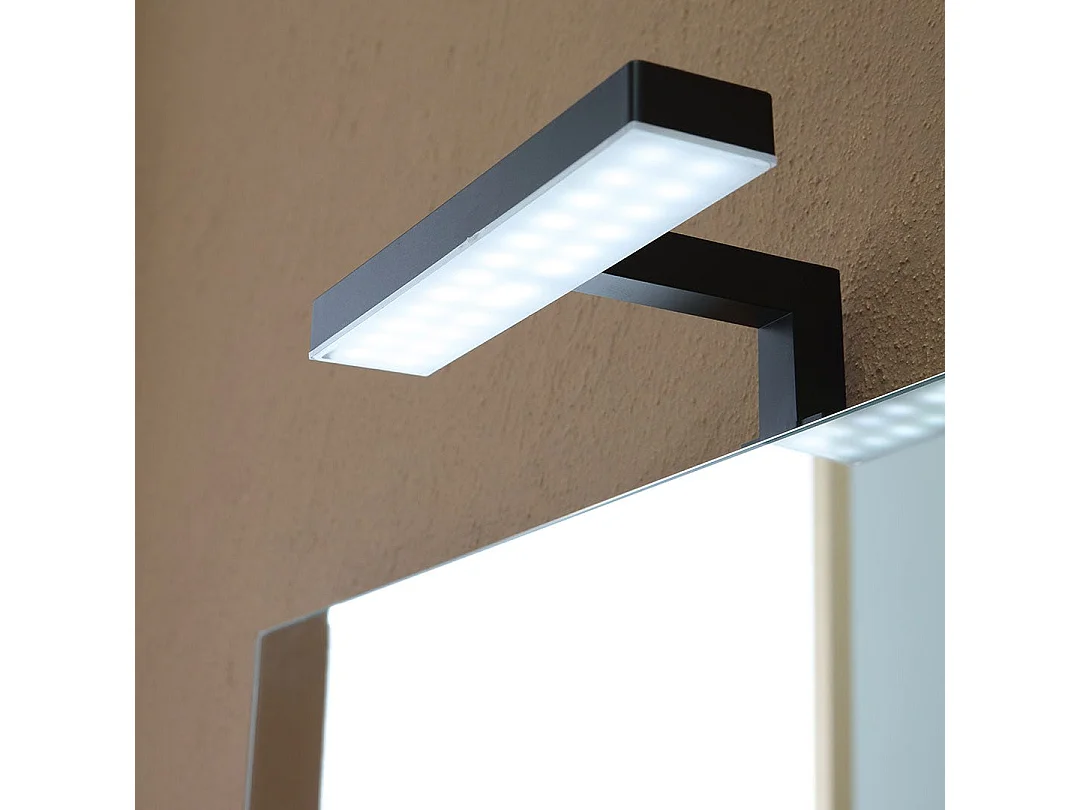 Meuble De Salle De Bains Suspendu 80Cm À 2 Portes Chêne Marron, Miroir 80X60 | Silvia