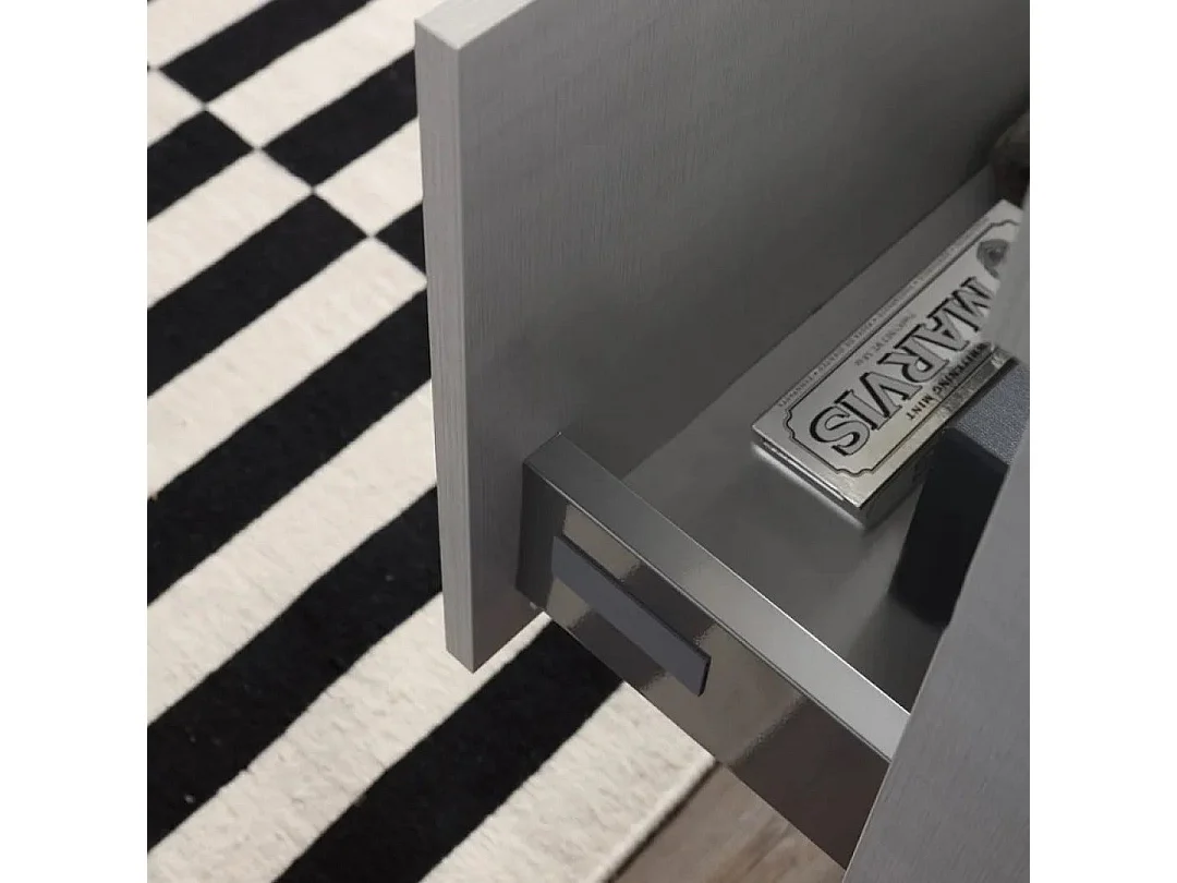 Armoire De Toilette Murale 100Cm Tiroir Sous Lavabo Gris Lune  | Silvia