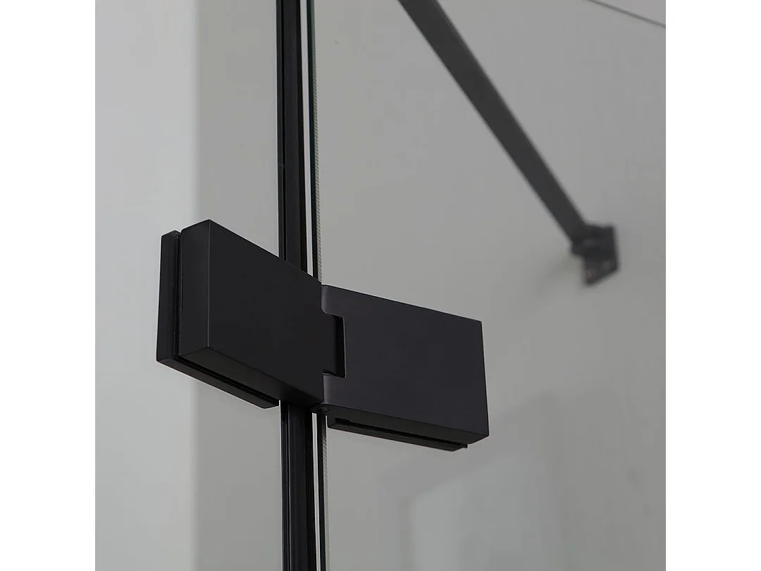 Cabine De Douche Sans Profilés 90X90 H190 Cm Noir Mat  | London