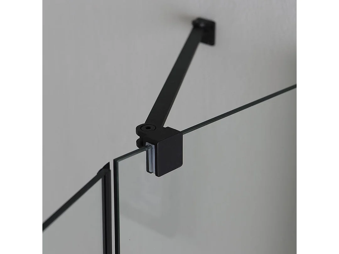 Cabine De Douche Sans Profilés 90X90 H190 Cm Noir Mat  | London