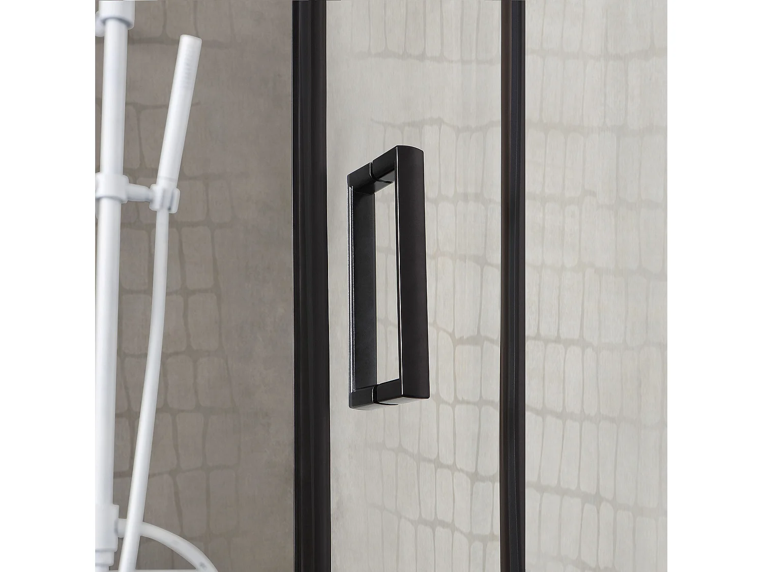 Cabine Douche 90X90 Profile Noir Opaque Cristal 6Mm Transparent | City